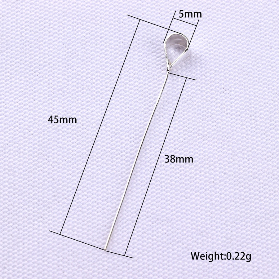 1 Piece Sterling Silver Solid Color Clipped button