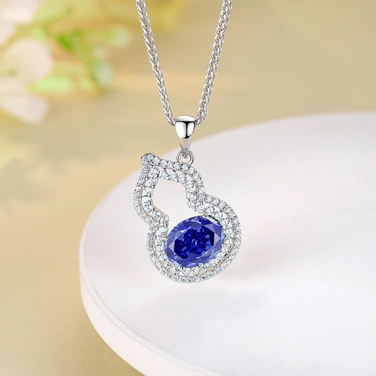 Simple Style Shiny Gourd Lab-grown Diamonds High Carbon Diamond Sterling Silver  Pendant Necklace