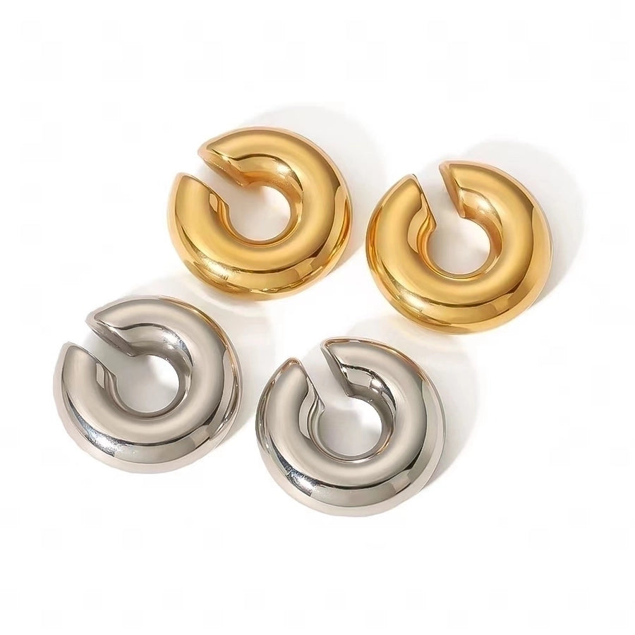 1 Piece Simple Style Solid Color Plating Stainless Steel Ear Cuffs