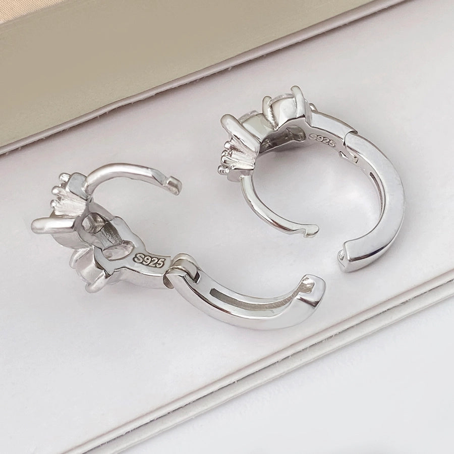 Foxi Exquisite 5A Zircon Inlaid 925 Sterling Silver Material for Women Ear Ring