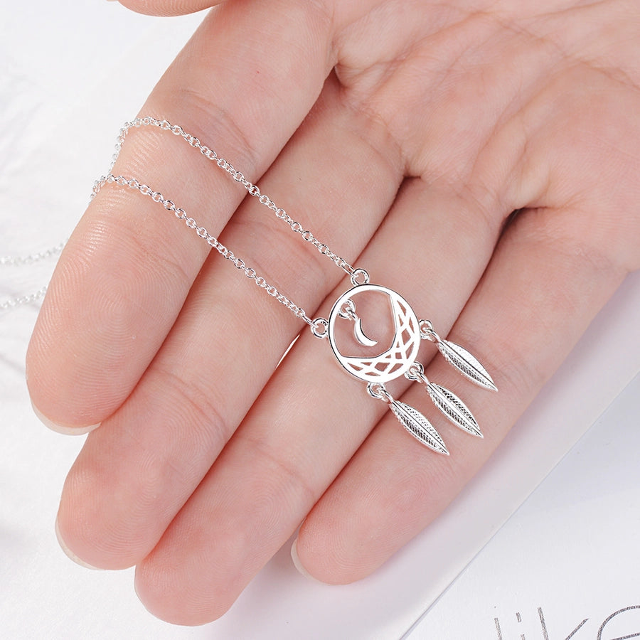 Copper Gold Plated Plating Leaf Pendant Necklace