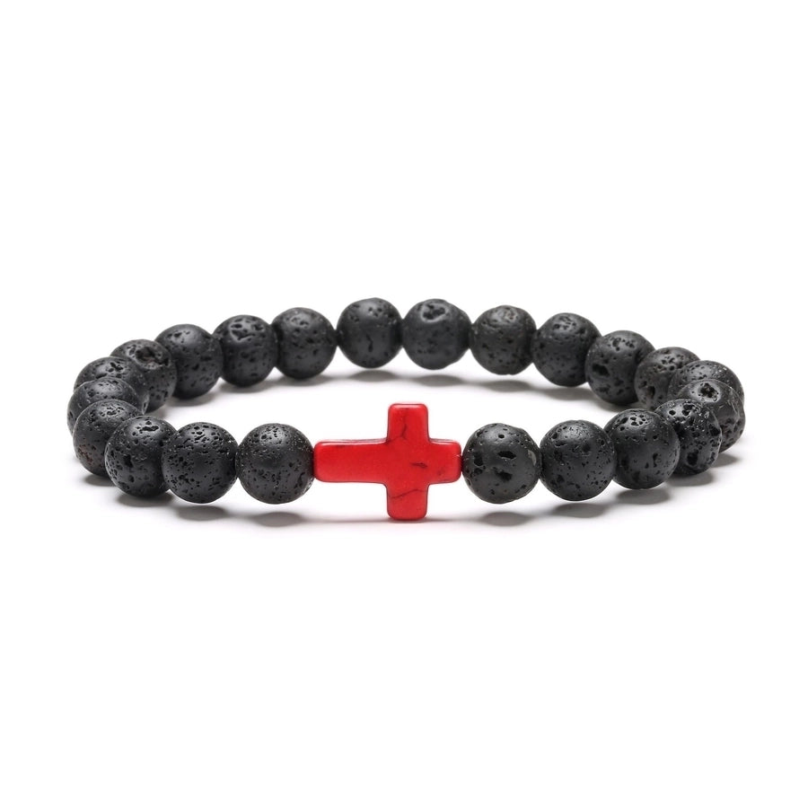 alloy fashion cross bracelet  (red pine) nhyl0582-red-pine