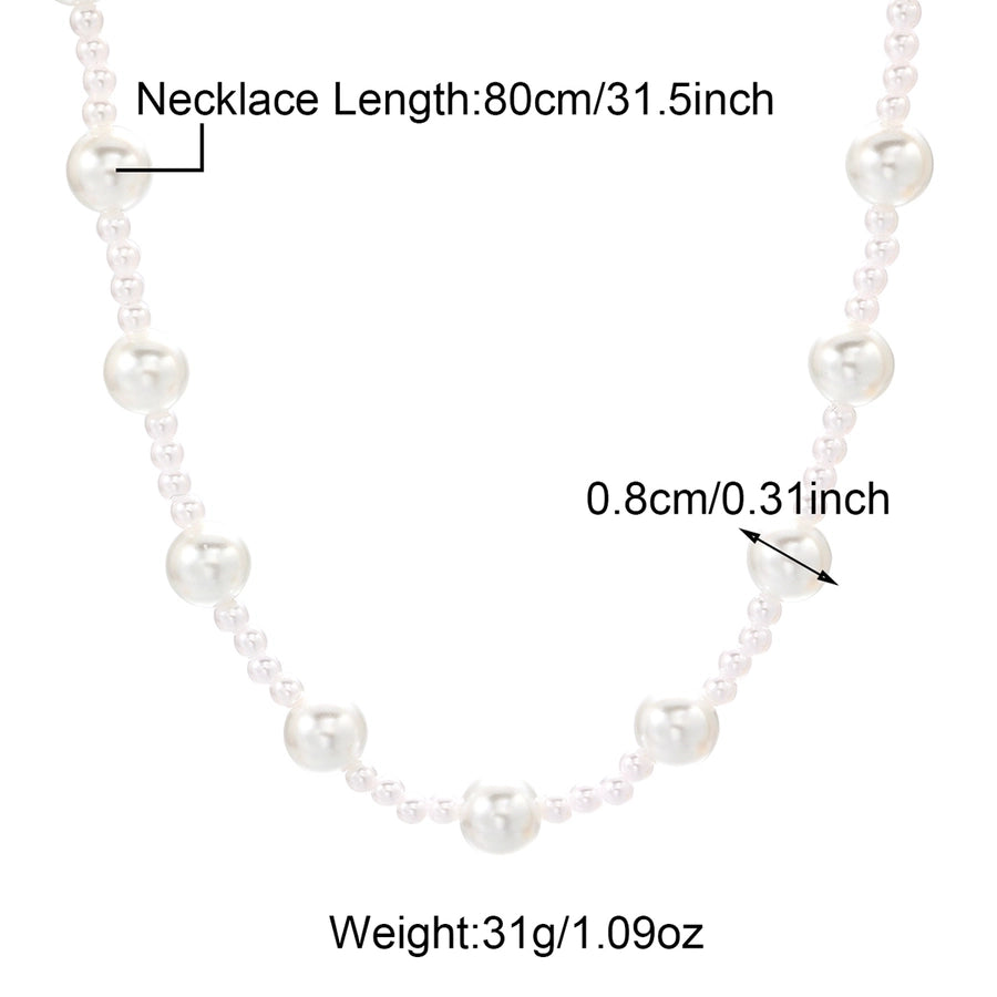 Copper 18K Gold Plated Asymmetrical Hollow Out Round Heart Shape Artificial Pearls Necklace