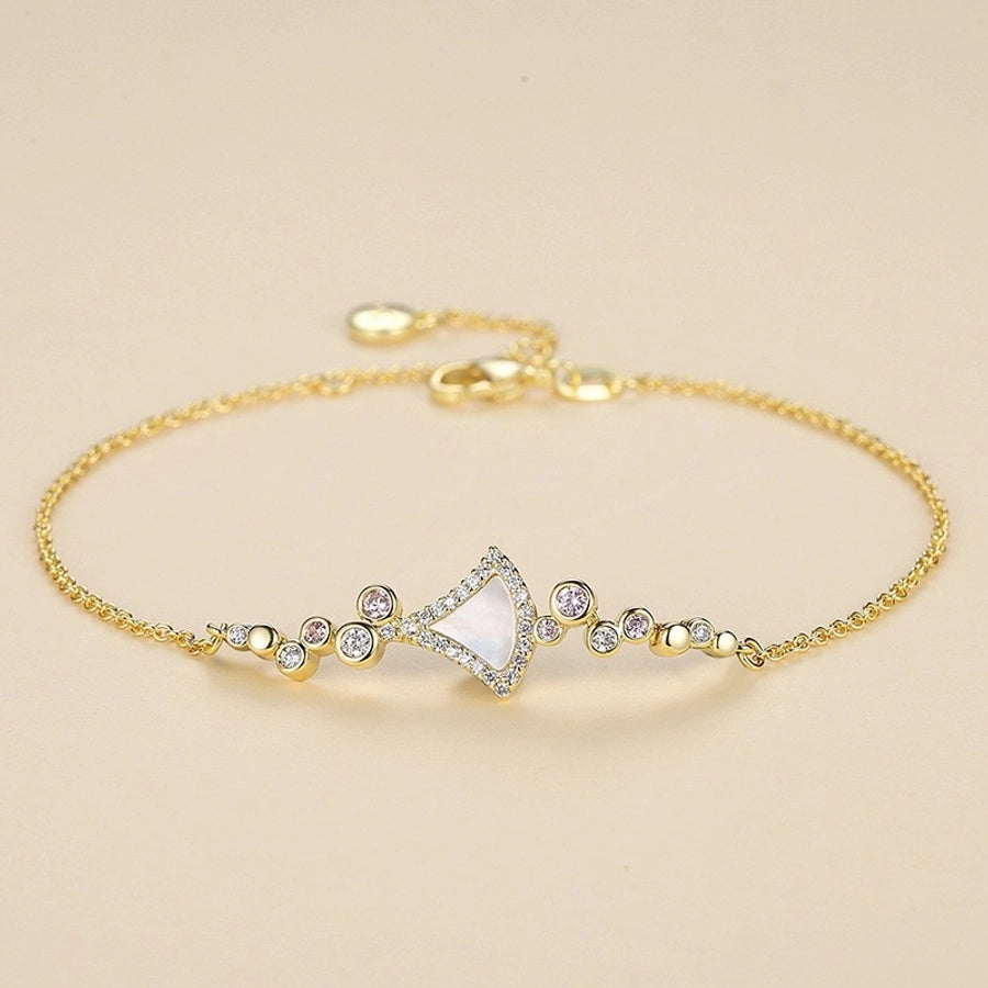 Elegant Simple Style Commute Geometric Copper Alloy Polishing Inlay Zircon K Gold Plated Women's Jewelry Set