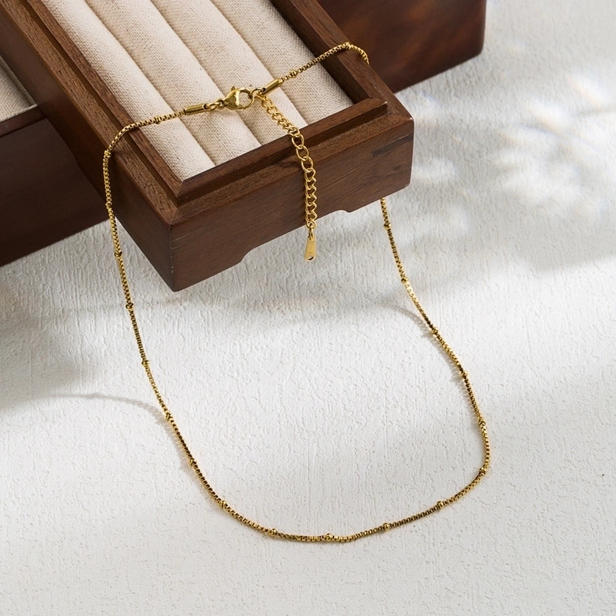 Jewelry Casual Simple Style Solid Color 304 Stainless Steel Plating Necklace