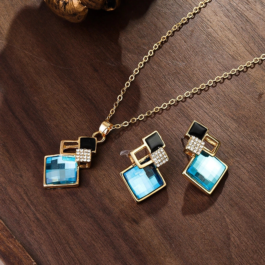 Simple Style Classic Style Geometric Alloy Diamond Women's Jewelry Set