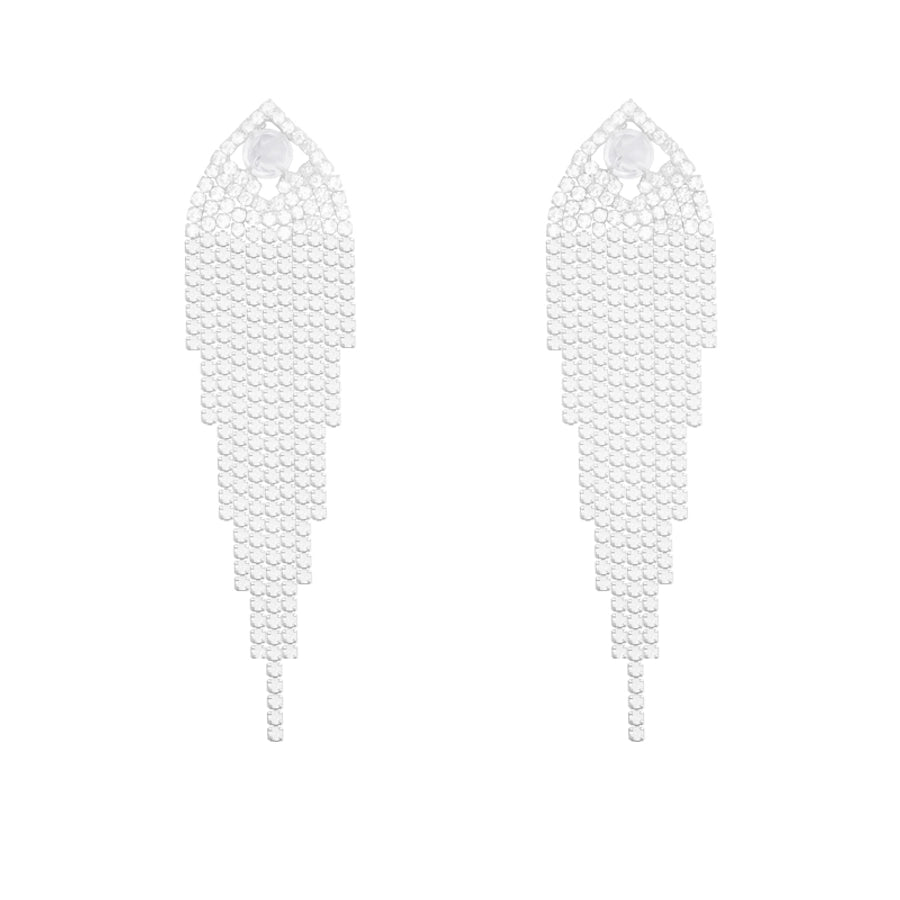 1 Pair Luxurious Sexy Shiny Geometric Tassel Inlay Copper Rhinestones Copper Earrings