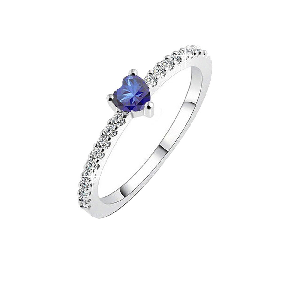 1 piece simple style heart shape alloy plating inlay artificial gemstones women's rings