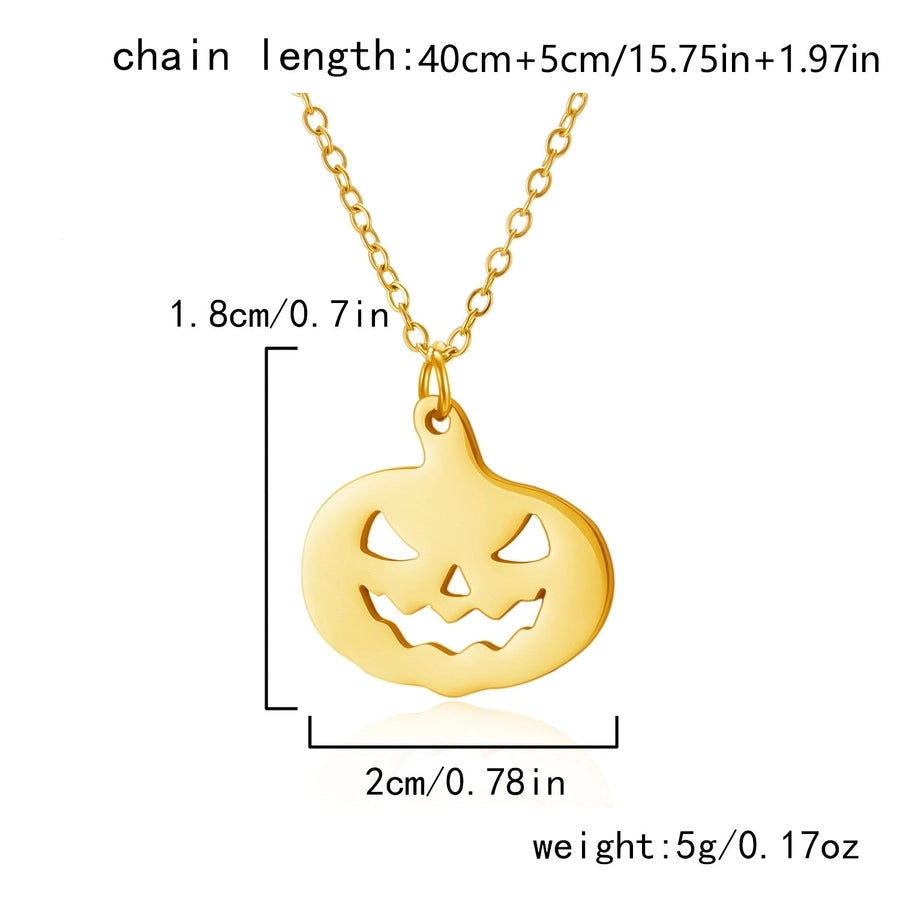 New Halloween Element Titanium Steel Necklace Pumpkin Head Ghost Ornament Fashion  Witch Design Sense Ornament Necklace