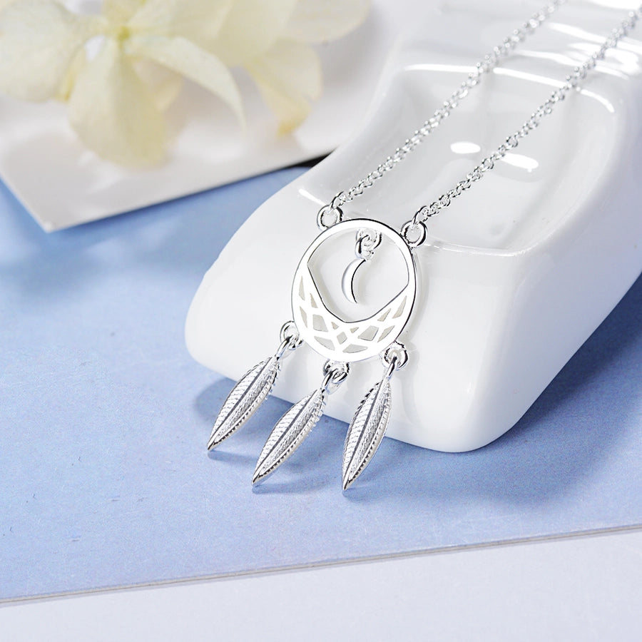 Copper Gold Plated Plating Leaf Pendant Necklace