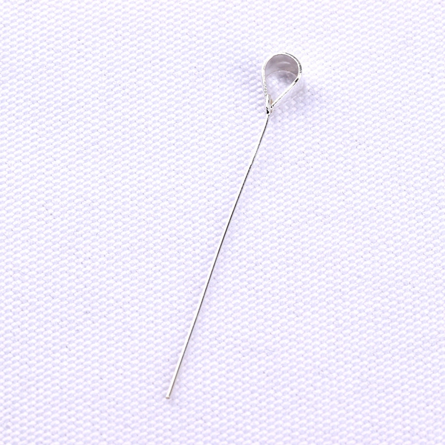 1 Piece Sterling Silver Solid Color Clipped button