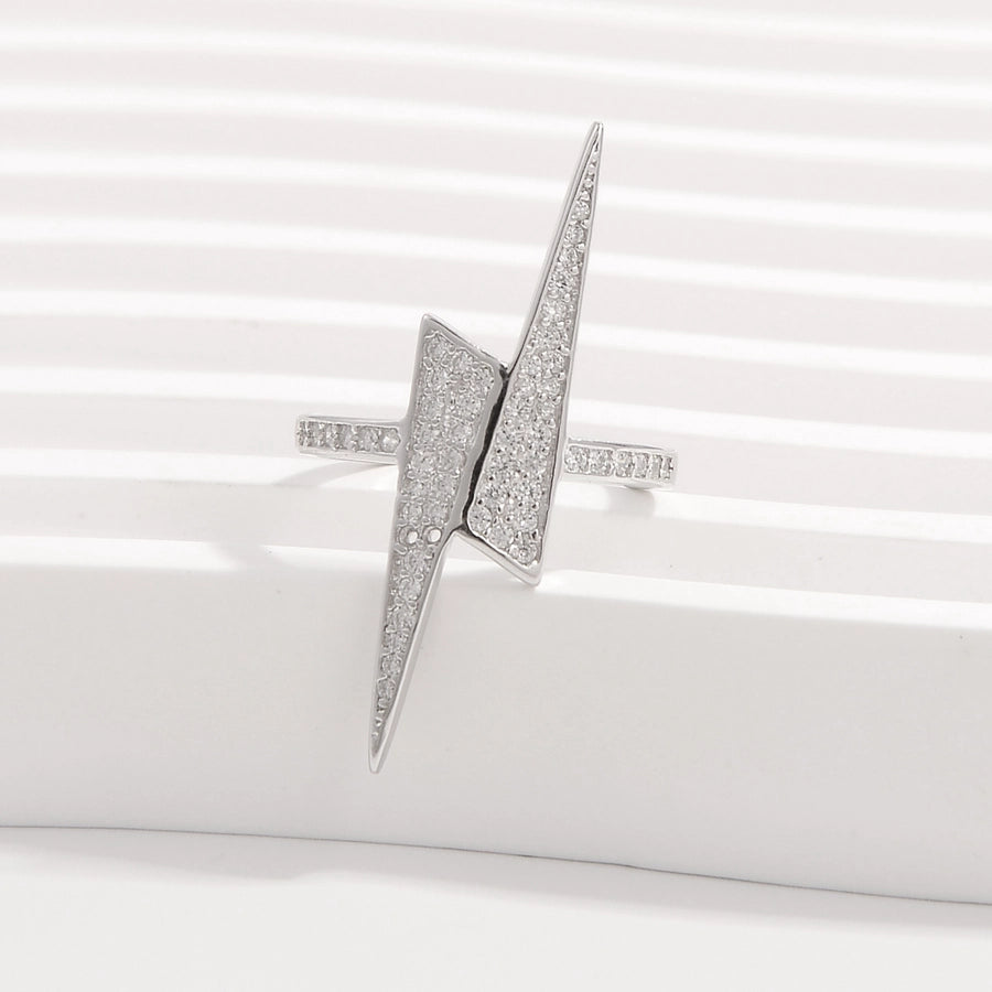 Sterling Silver White Gold Plated Simple Style Classic Style Plating Inlay Infinity Lightning Zircon Rings