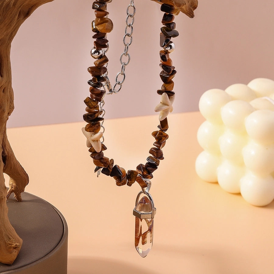 Retro Marine Style Simple Style Geometric Artificial Crystal Resin  Pendant Necklace