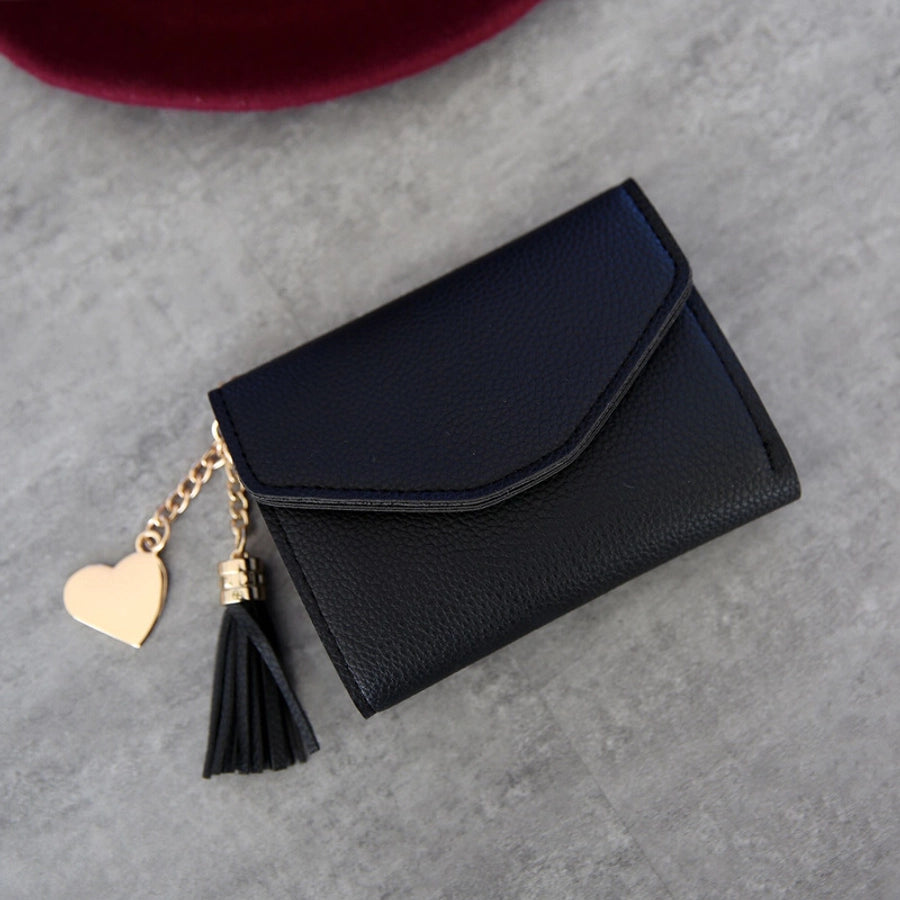 women's solid color pu leather buckle wallets