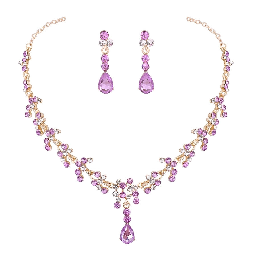 Shiny Round Water Droplets Alloy Plating Inlay Rhinestones Women's Jewelry Set