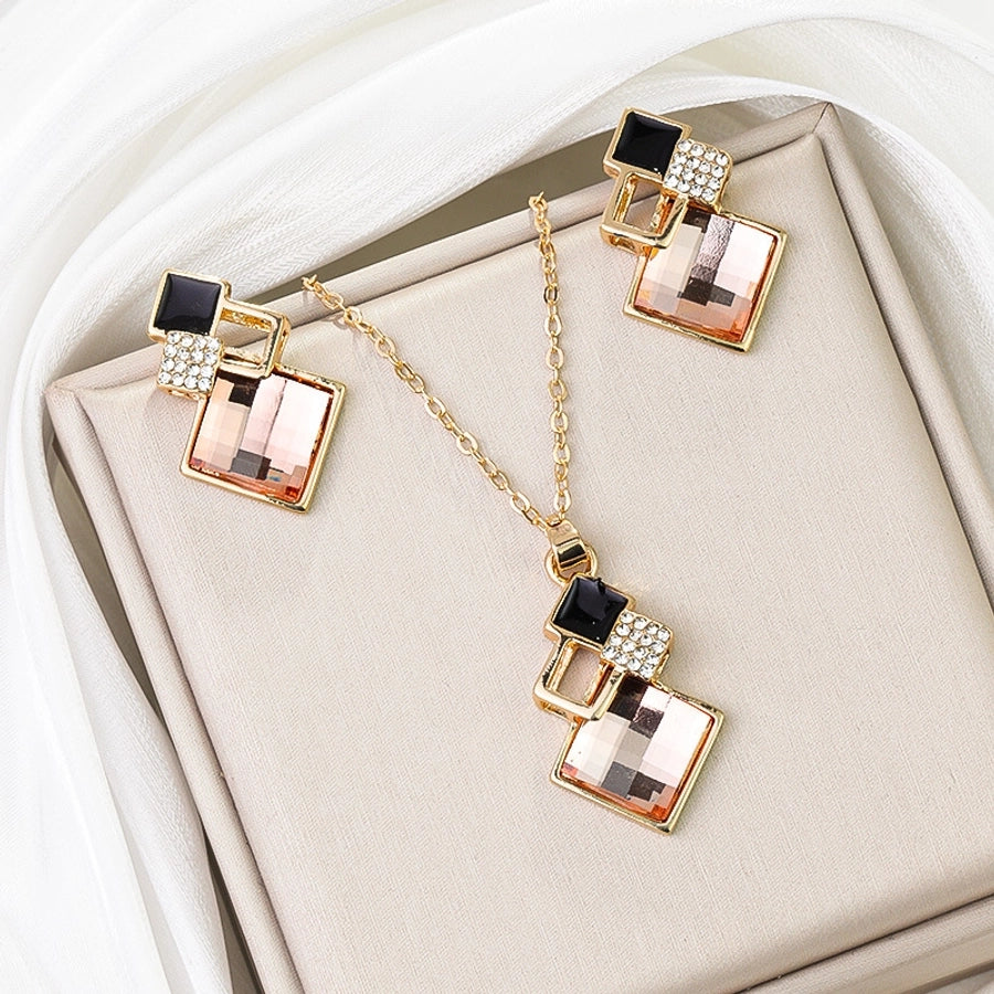 Simple Style Classic Style Geometric Alloy Diamond Women's Jewelry Set