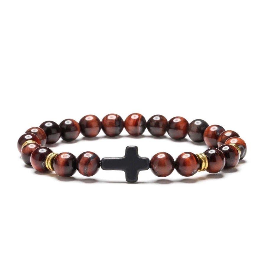 alloy fashion cross bracelet  (red pine) nhyl0582-red-pine
