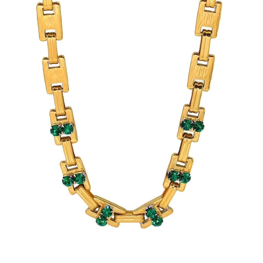 Jewelry Simple Style Classic Style Solid Color 304 Stainless Steel Rhinestones 18K Gold Plated Plating Inlay Jewelry Set