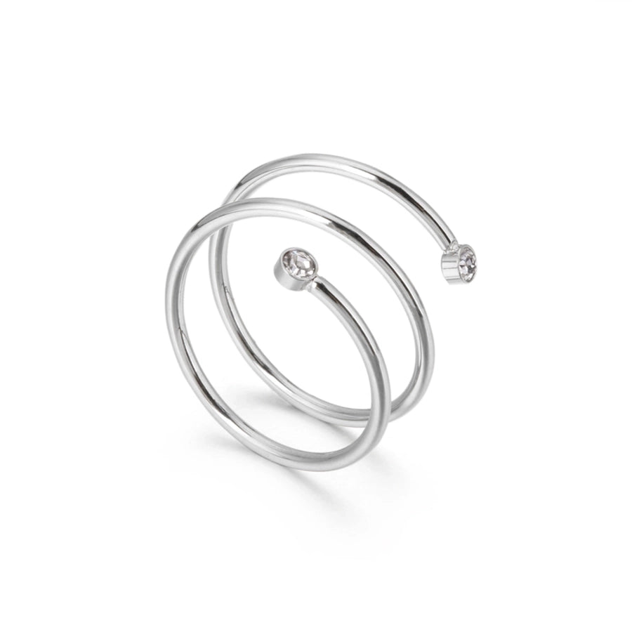 Jewelry Simple Style Geometric 304 Stainless Steel Zircon 18K Gold Plated Stainless Steel Rings