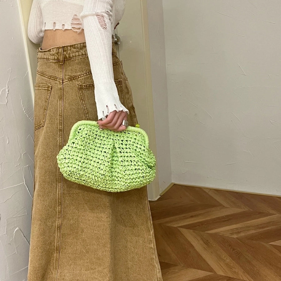 women's all seasons polyester vintage style straw bag