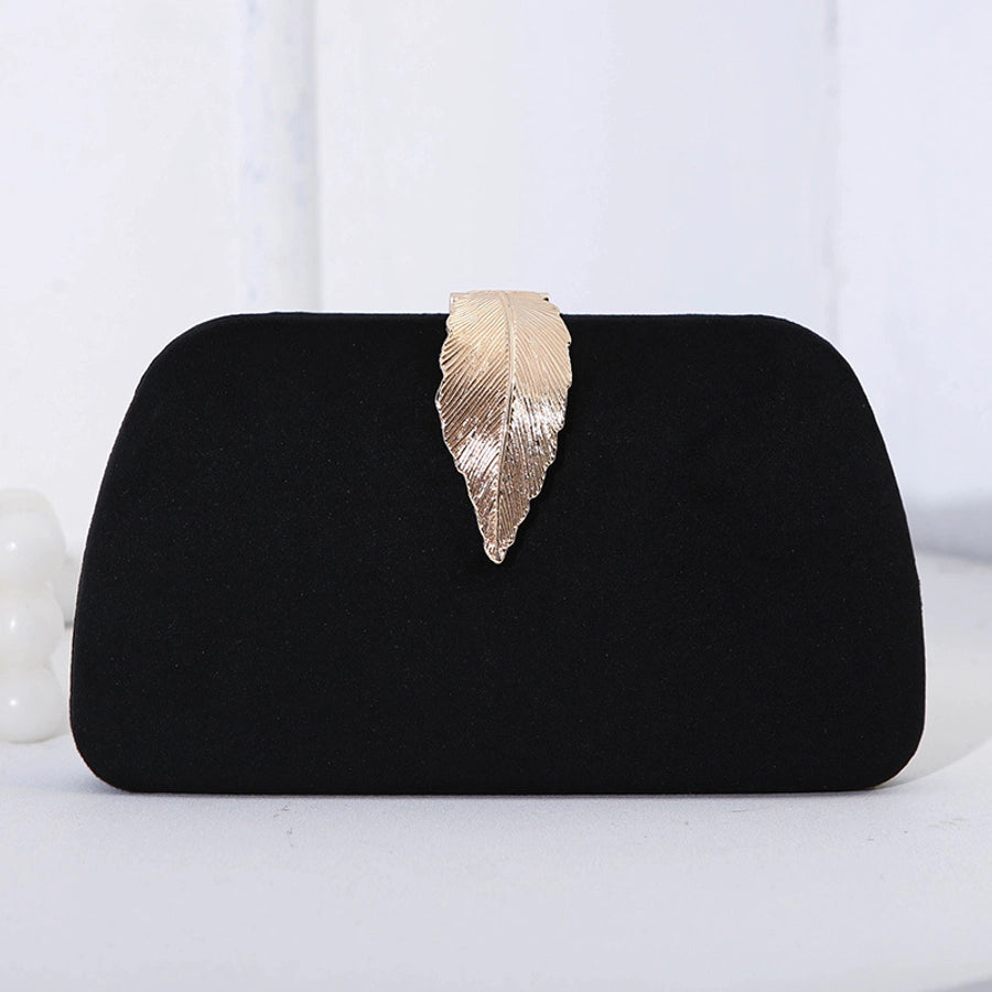 new fashion elegant evening bag velvet metal leaf dress with banquet clutch small square bag for women
