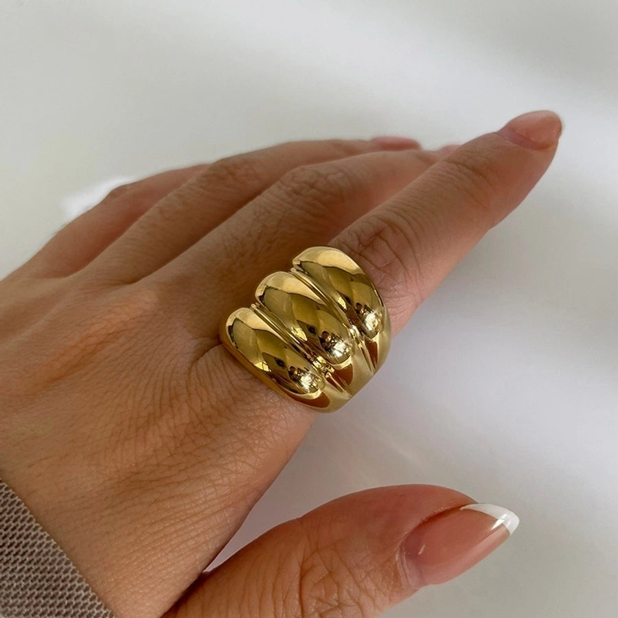 Jewelry Nordic Style Exaggerated Color Block 316 Stainless Steel  18K Gold Plated Irregular Rings
