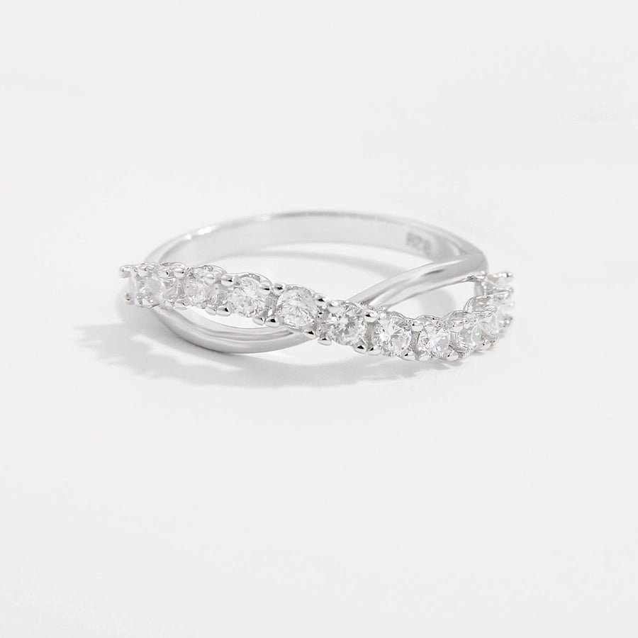 Sterling Silver White Gold Plated Simple Style Classic Style Plating Inlay Infinity Lightning Zircon Rings