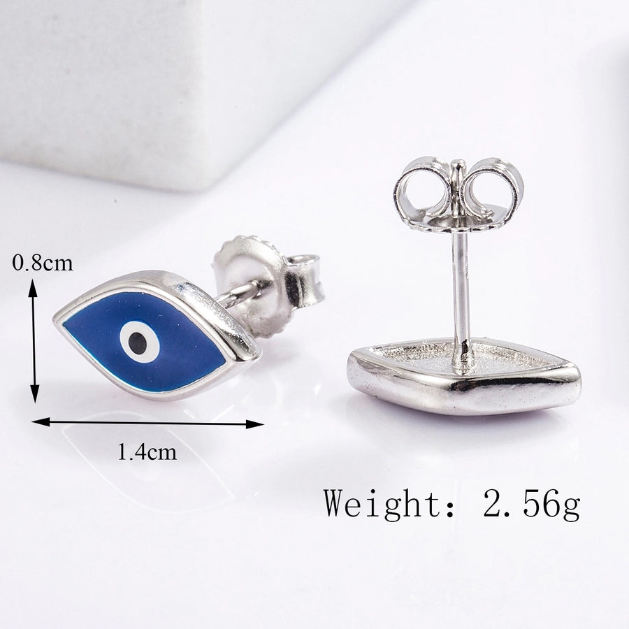 1 Piece Classical Funny Eye Octopus Plating Inlay Sterling Silver Zircon White Gold Plated Ear Studs