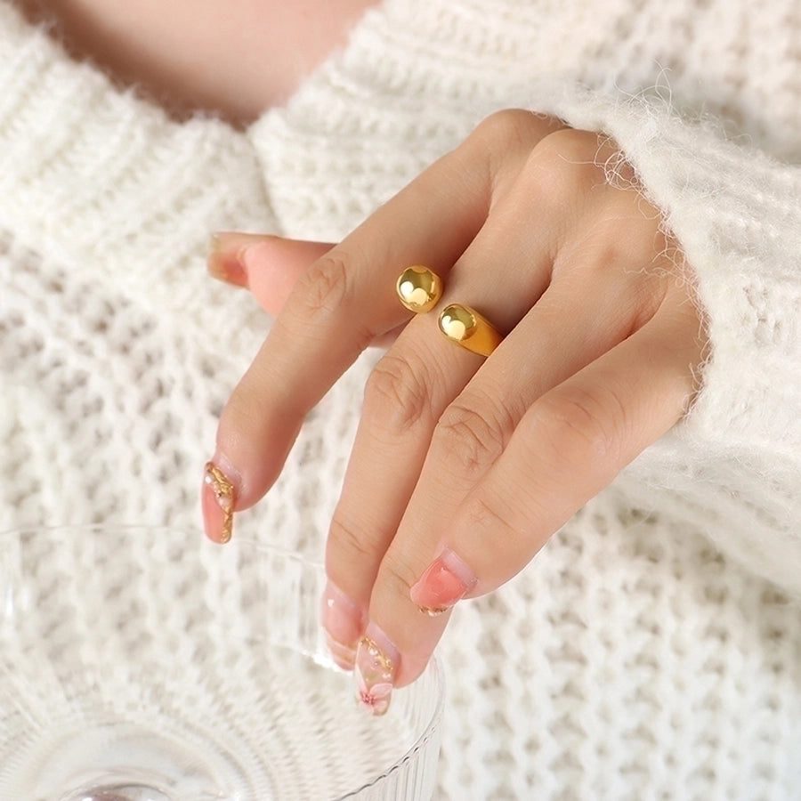 Jewelry Simple Style Irregular Geometric 304 Stainless Steel 18K Gold Plated Gold Plated Open Ring