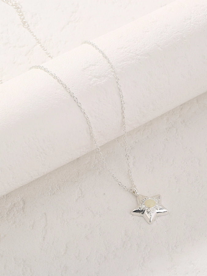 Novelty Simple Style Streetwear Star Moon Heart Shape Zinc alloy  Pendant Necklace