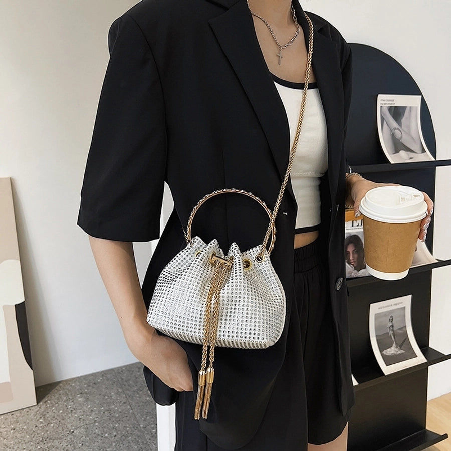 women's small pu leather fashion bucket bag