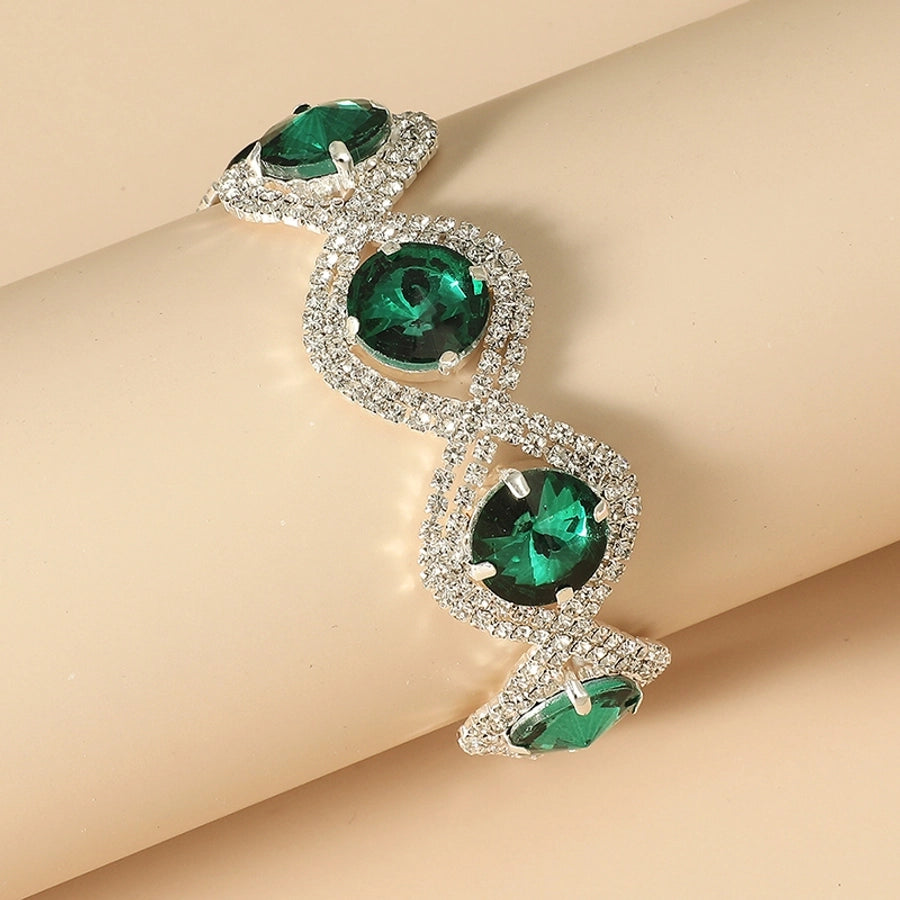 Glam Luxurious Fashion Artificial Gemstones Artificial Gemstones  Chain & Link Bracelets