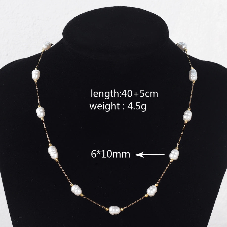 Copper 18K Gold Plated Beaded Geometric Bracelets Necklace