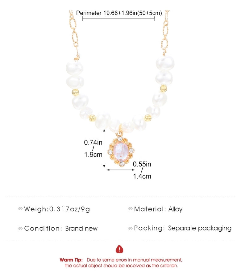 Simple Style Classic Style Round Imitation Pearl Alloy  Pendant Necklace