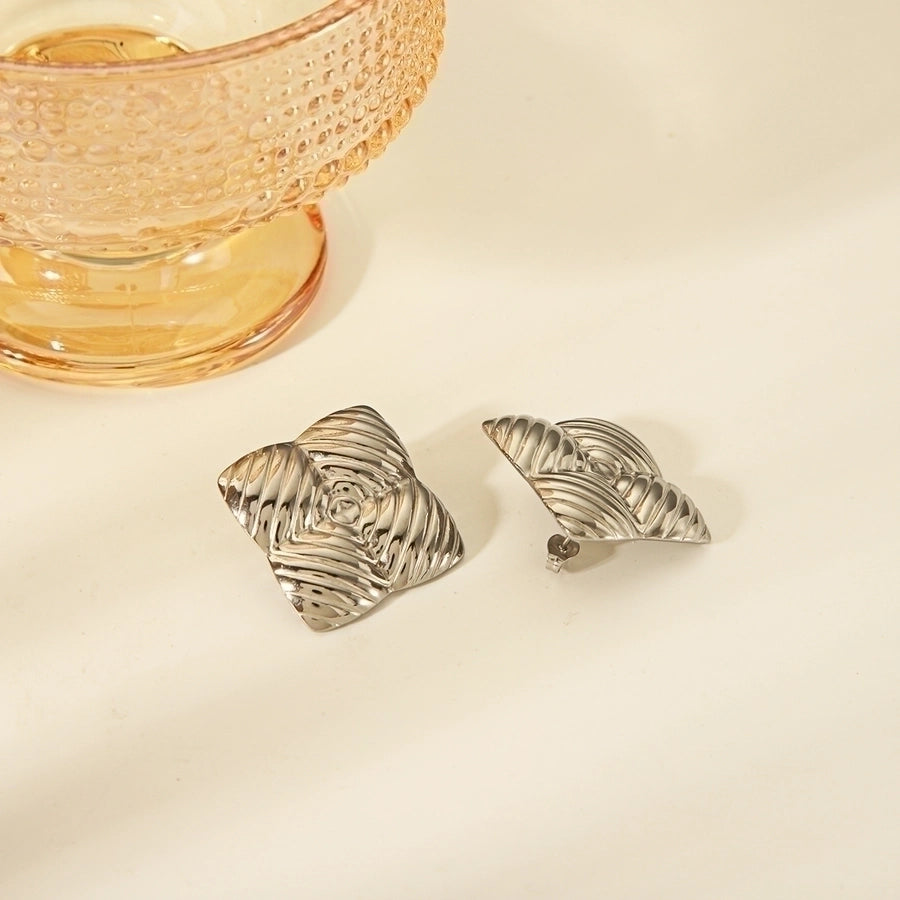 1 Pair Vintage Style Classic Style Triangle Geometric Spiral Stripe Plating 304 Stainless Steel 18K Gold Plated Ear Studs