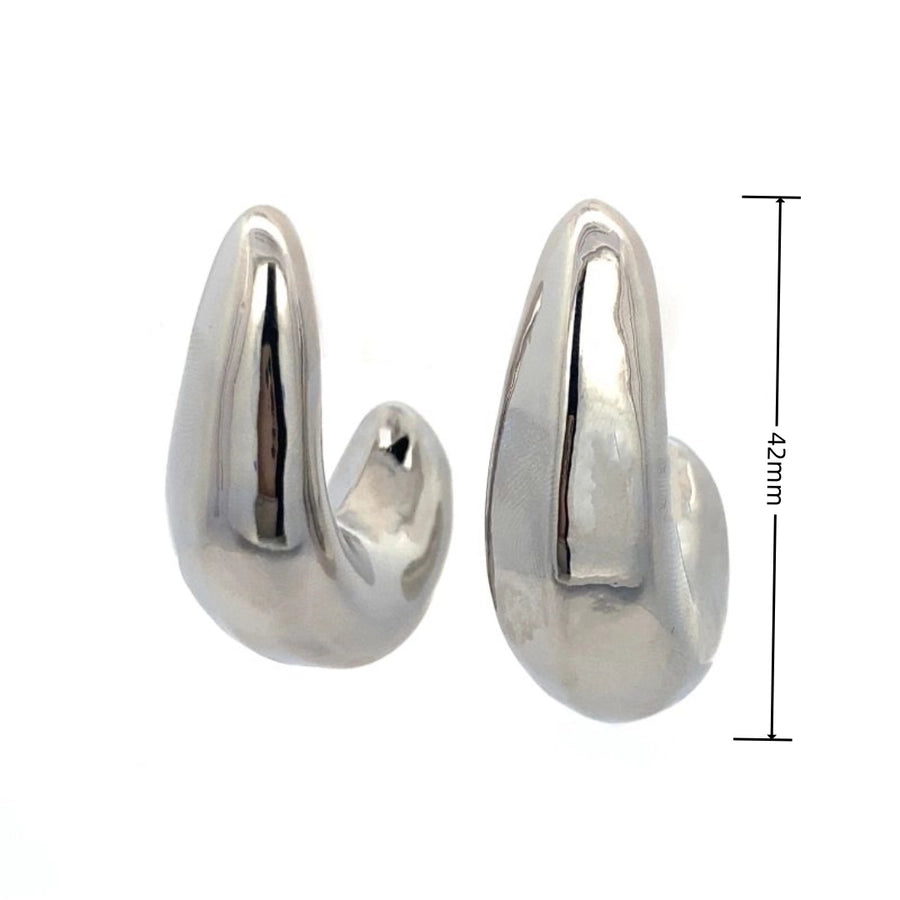 1 Pair Simple Style C Shape 304 Stainless Steel 18K Gold Plated Ear Studs