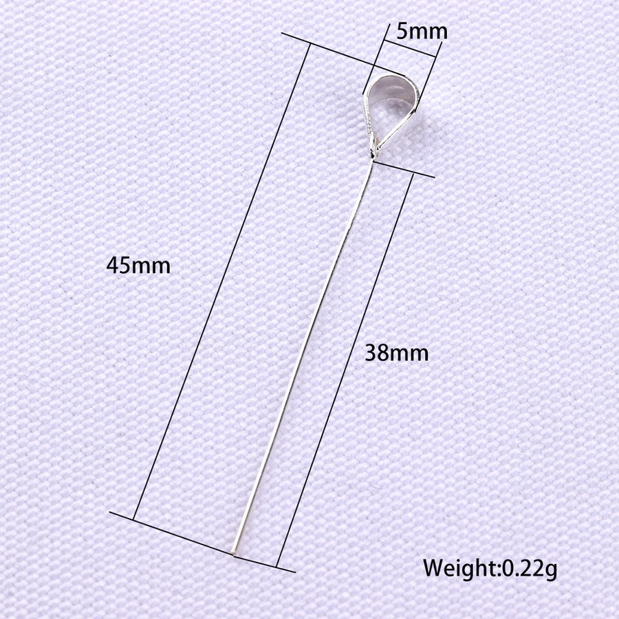 1 Piece Sterling Silver Solid Color Clipped button