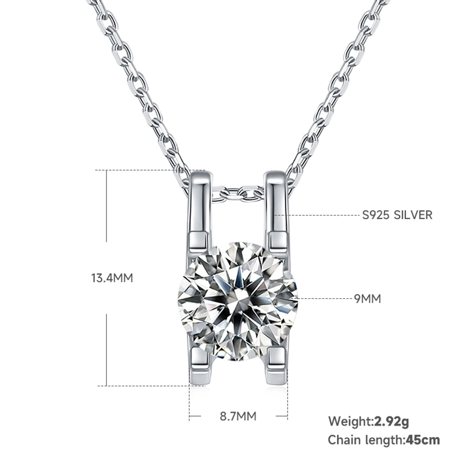 Elegant Princess Sweet Geometric Sterling Silver Inlay Zircon Rhodium Plated Women's Earrings Necklace