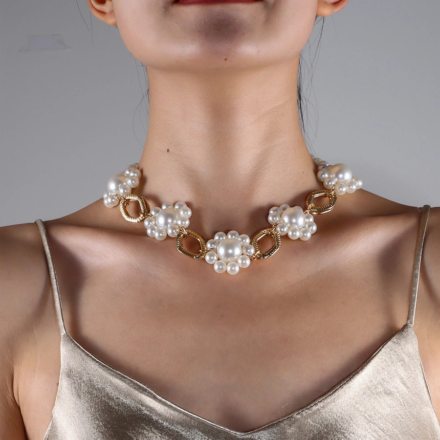 Elegant Retro Korean Style Round Plastic  Necklace