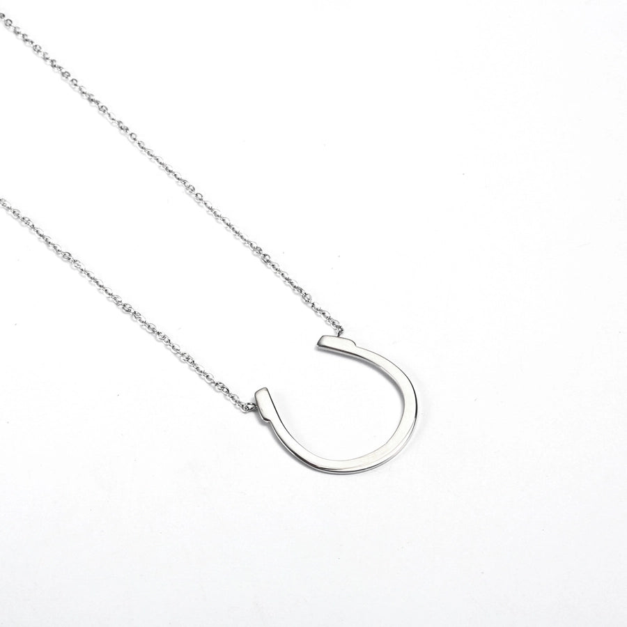 Jewelry Simple Style Solid Color 304 Stainless Steel 18K Gold Plated Plating Pendant Necklace