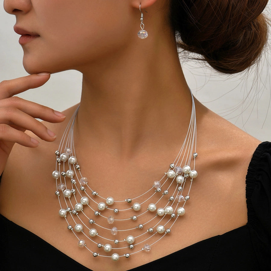 bohemian colorful Pearl personality female handmade beaded crystal ethnic style necklace necklace
