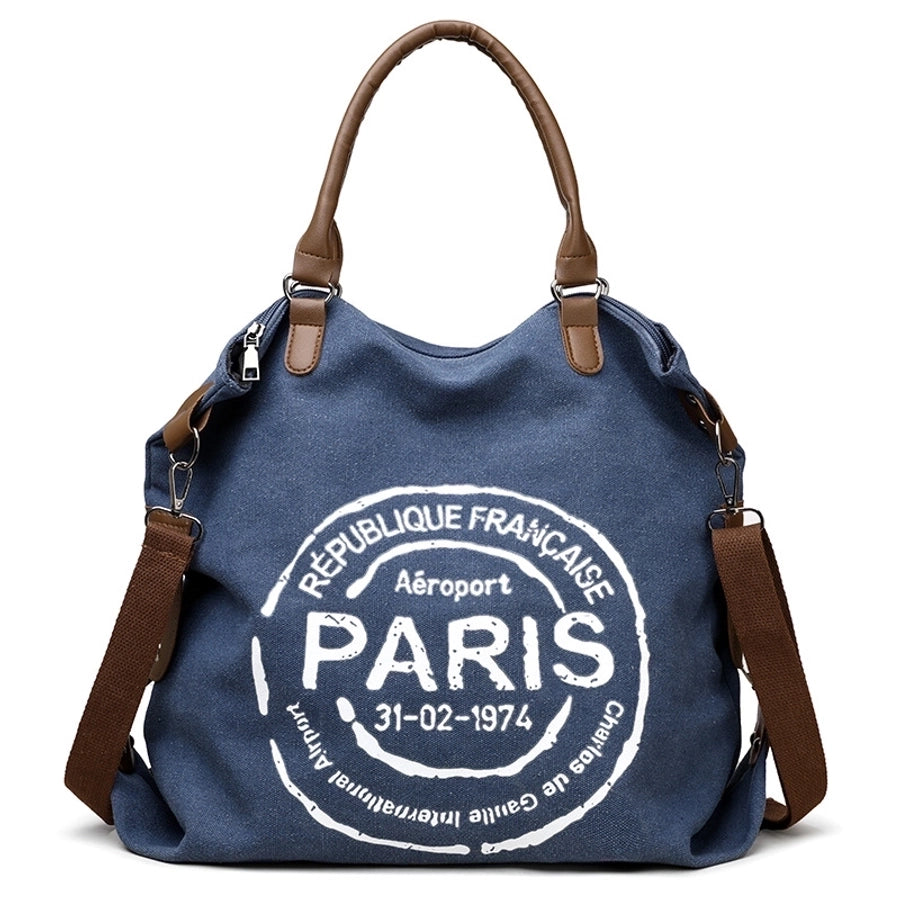 Women's Medium Canvas Letter Basic Classic Style Square Zipper Crossbody Bag