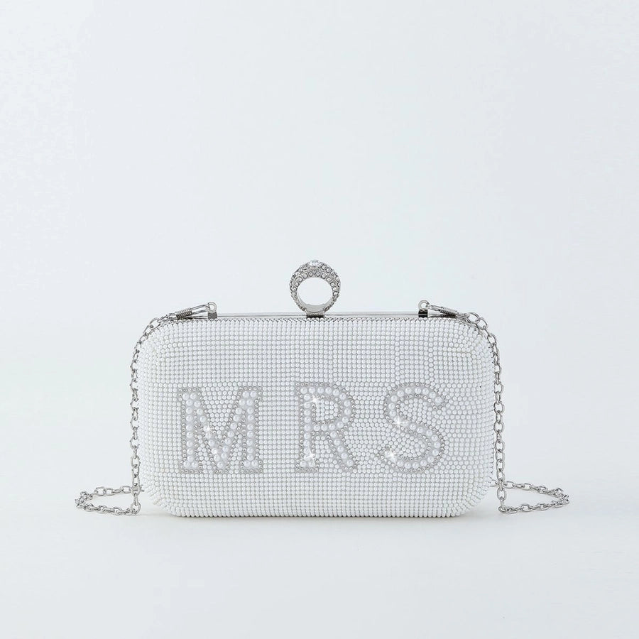 MRS English BRIDE letter rhinestone Pearl evening bag wedding wedding banquet clutch evening bag