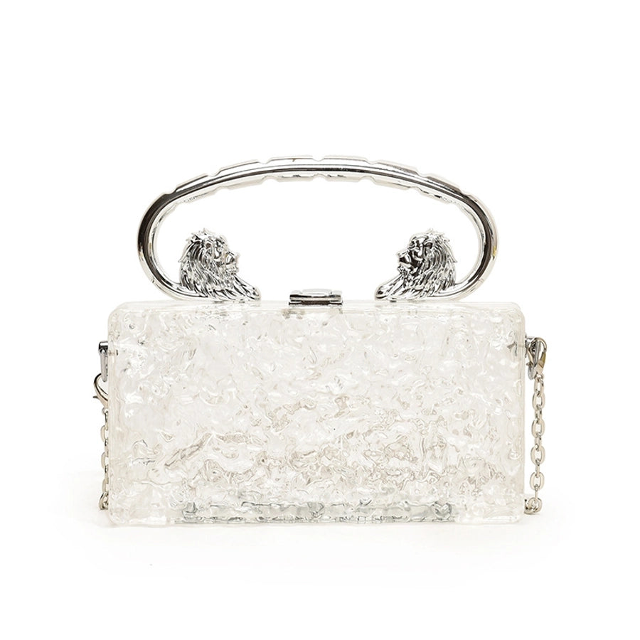 Gold Silver Rose Red Arylic Solid Color Square Evening Bags