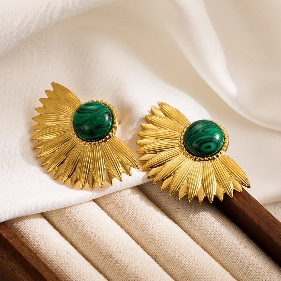 1 pair ig style flower enamel stainless steel ear studs