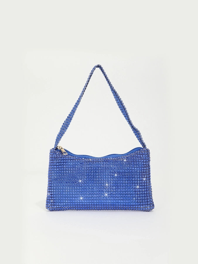 women's plastic solid color classic style square zipper shoulder bag