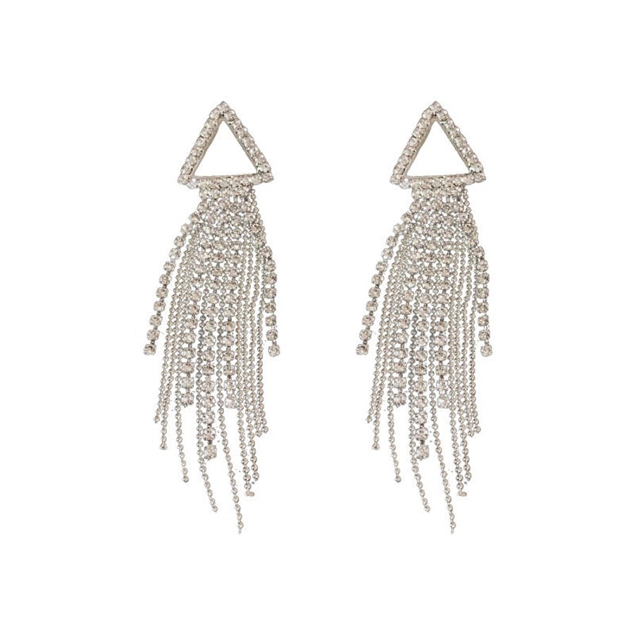 1 pair elegant sweet flower plating inlay alloy rhinestones drop earrings