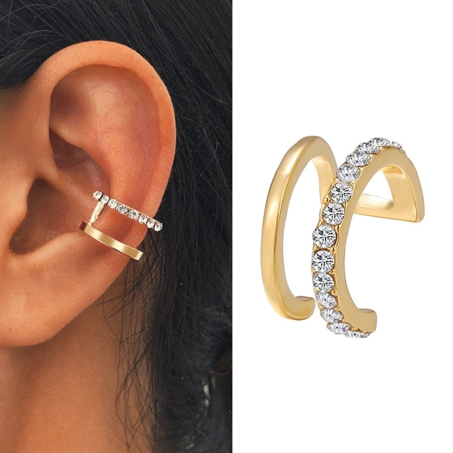 jewelry vintage style geometric alloy inlaid crystal earrings
