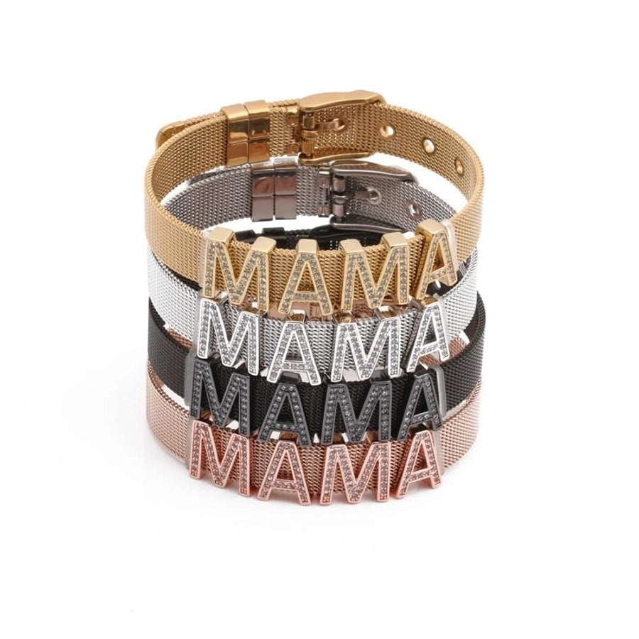 Unisex letters numbers adjustable mesh strap titanium steel bracelets &amp; bangles yl190506120497
