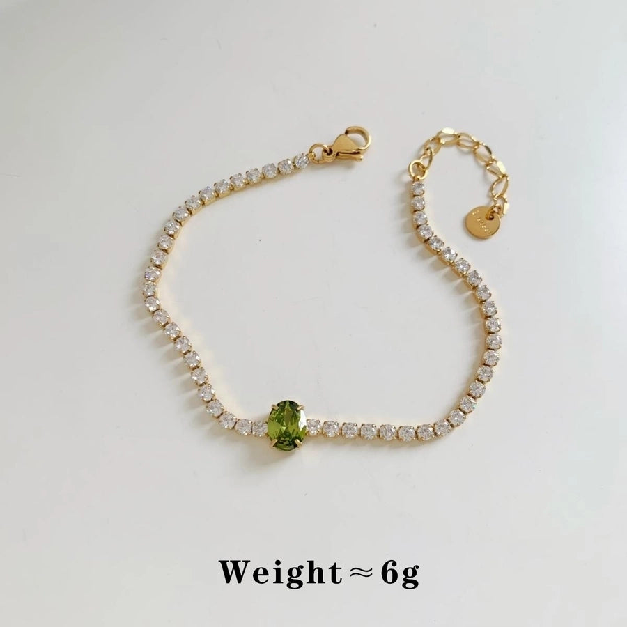 Elegant Modern Style Geometric 304 Stainless Steel 16K Gold Plated White Gold Plated Gold Plated Zircon Bracelets In Bulk